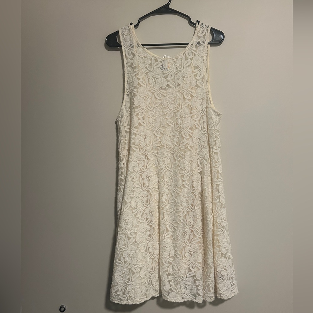 New! Free People White Dress Size Large Floral Lace Bridal NWT